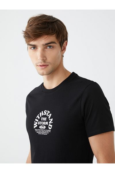 LC Waikiki Printed Men's T-Shirt - Crew Neck, Short Sleeve