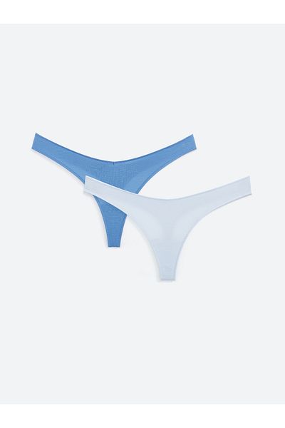 LC Waikiki Chiloți tanga cu model LCW DREAM albastru deschis, pachet de 2