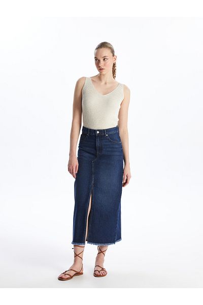 LC Waikiki Women's Jean Skirt - Standard Fit