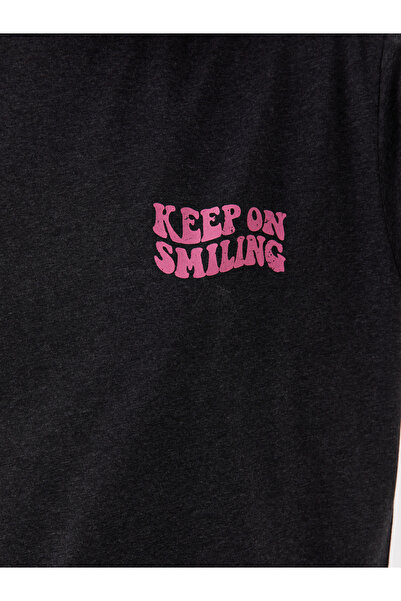 LC Waikiki Oversize dámské triko - výstřih, potištěný, krátký rukáv