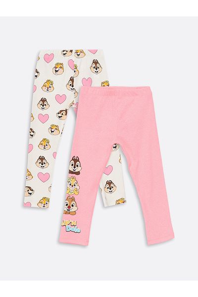 LC Waikiki Chip and Dale Baby Girl Tights with Elastic Waist 2 Pieces