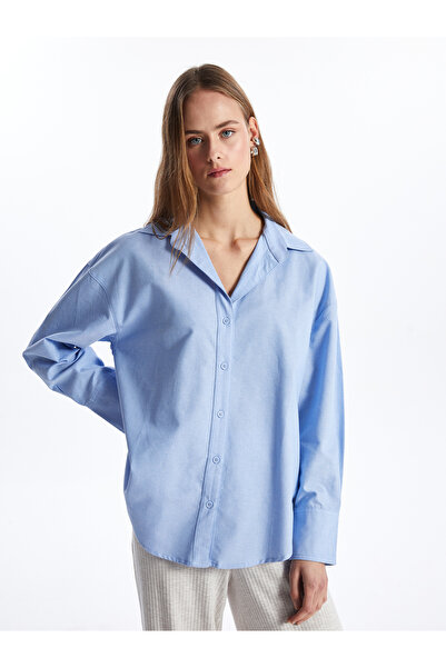 LC Waikiki Cămașă Oxford pentru femei cu mânecă lungă simplă