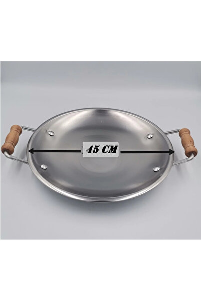 Yıldız çelik Krom Kapaksız Kavurma Tavası ve Sacı 45 Cm