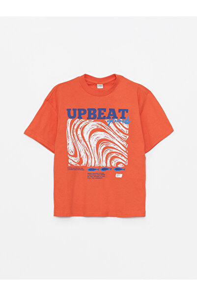 LC Waikiki Băiat - Tricou cu mânecă scurtă cu decolteu și imprimat