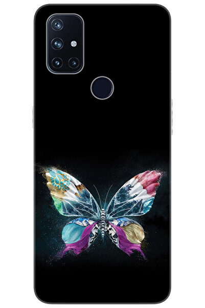 Oneplus Nord N10 5G (BE2029) Uyumlu Kılıf Desen Baskılı Silikon Kelebek Resim...