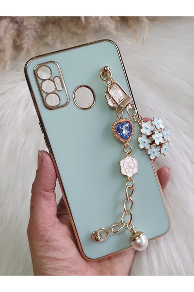 Aksesuarda Moda TECNO SPARK 7 - 7T متوافق مع حافظة مقطوعة بالليزر على شكل زهر...