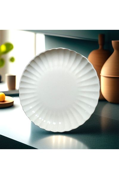 Kütahya Porselen Bone Luz 6 pcs 21 cm Non-Gilding Cake Dessert Breakfast Plate