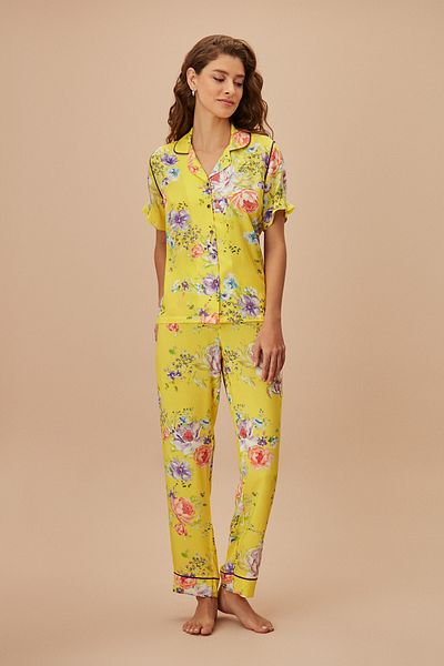 SUWEN Yellow Masculine Pajama Set