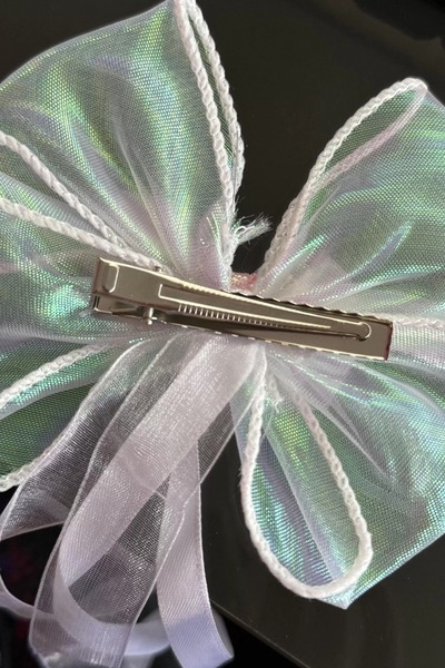 Stone Family Pink Color Hologram Ribbon Detailed Collet Buckle