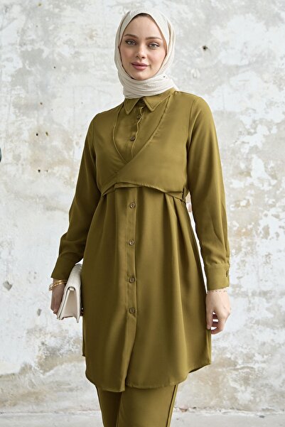 InStyle Dvojitá súprava prednej kravaty - pistáciová zelená