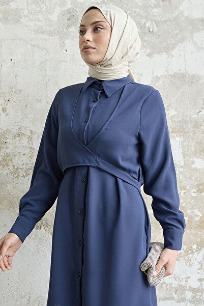 InStyle Dvojitá súprava prednej kravaty - námornícka modrá