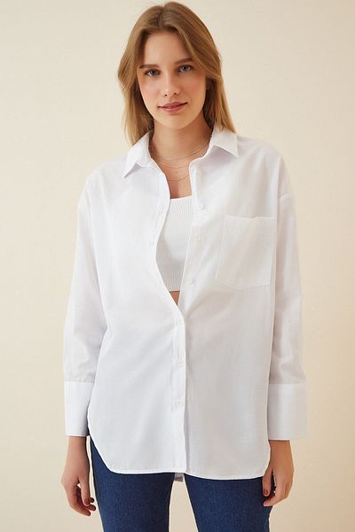 hazelin Γυναικείο πουκάμισο Boyfriend Poplin με κουμπιά στην πλάτη Hzl22s-bd 139521