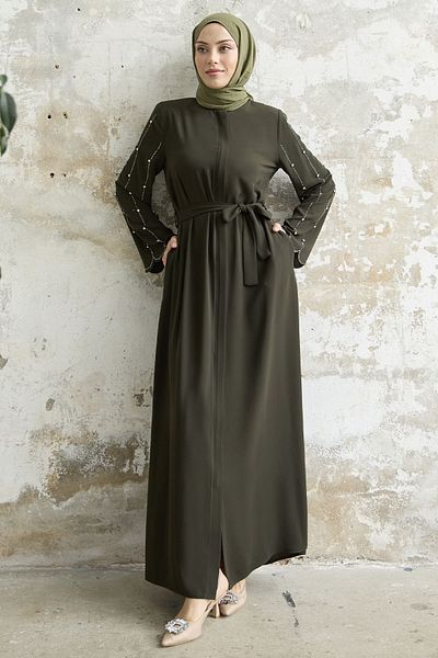 InStyle Μοντέλο με πέτρα Ferace - Χακί μανίκι