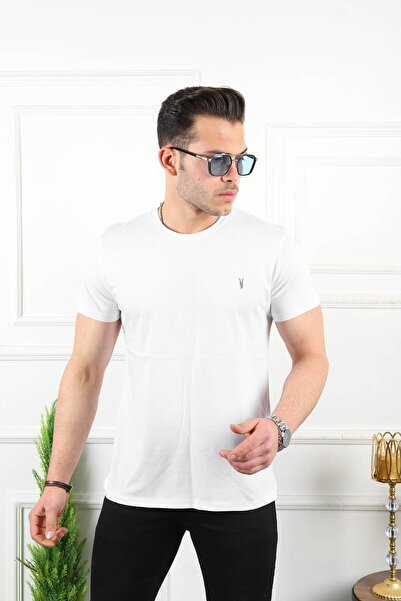 Kozik Ανδρικό λευκό μπλουζάκι Standard Basic Crew Neck απλό 100% βαμβακερό ανδρικό μπλουζάκι