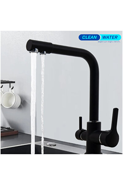 Serhat Su Arıtma Clean Water Su Arıtma L Siyah 3 Yollu