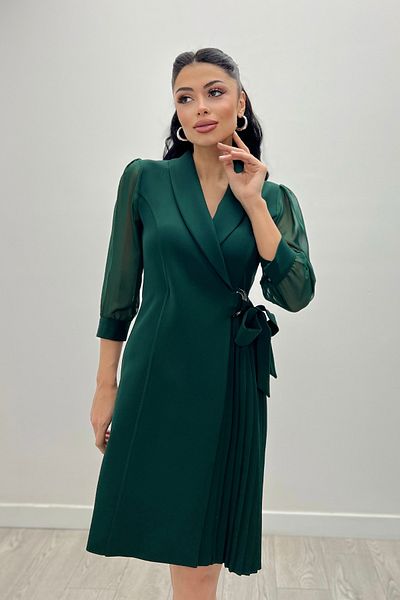 giyimmasalı Φόρεμα Atlas Fabric Pleated Jacket - EMERAL GREEN
