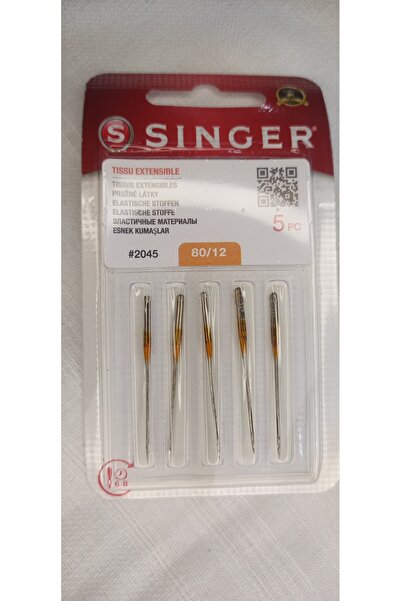 Tuhafiş حزمة من 5 إبر آلة Singer مقاس 12 لأقمشة الجيرسيه والجيرسيه