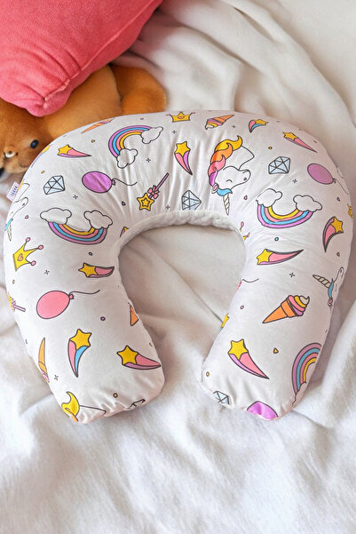 Baskılı Emzirme Yastığı | Çift Taraflı, Unicorn Desen, Destek Yastığı Model Pamuklu
