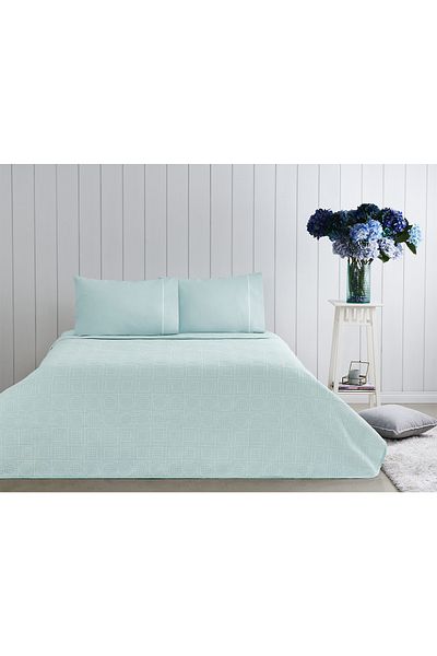 Taç Jacquard Pique Set Doretta Mint Single