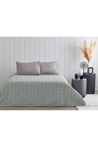 Taç Jacquard Pique Set Doretta Anthracite Single