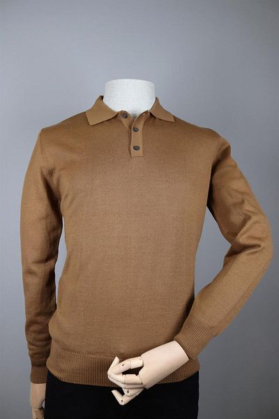 Nehir 234500106 NEHİR BASIC POLO KNITWEAR CAMEL