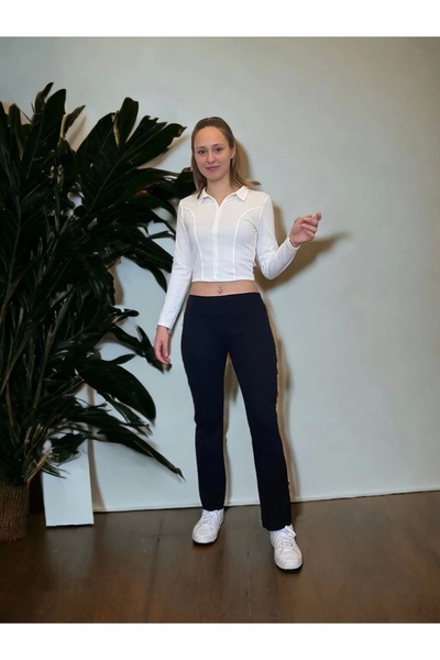 Tam12den Home Women's Ribbed Wide Leg Lycra High Waist Trousers Leggings