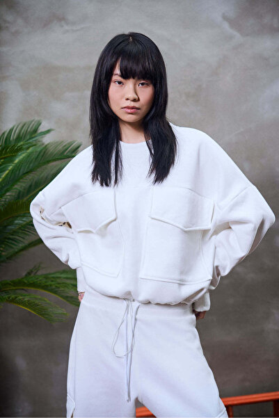 #vdr viadellerose Ecru Sweatshirt 14331