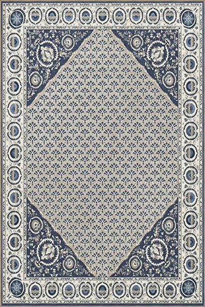 Rugs Modern Halı Plavi tradicionalni tkani tepih sa geometrijskim i cvetnim u...