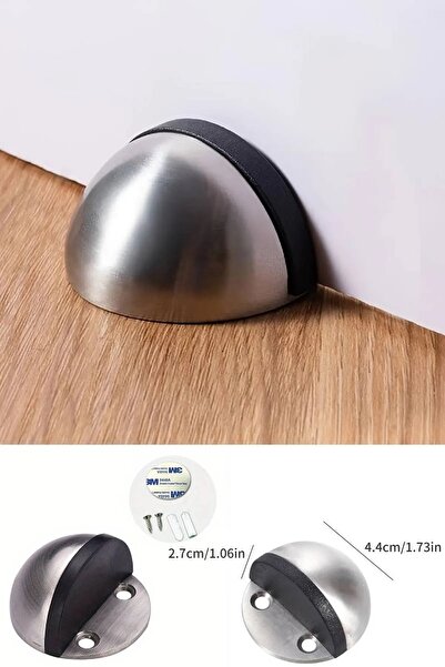 BİTERSE 5 Adet Kendinden Yapışkanlı Yarım Ay Kapı Stoperi Kapı Durdurucu Gri