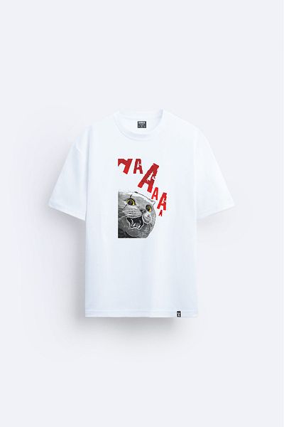 Darkia Tricou unisex imprimat cu pisică și pisică
