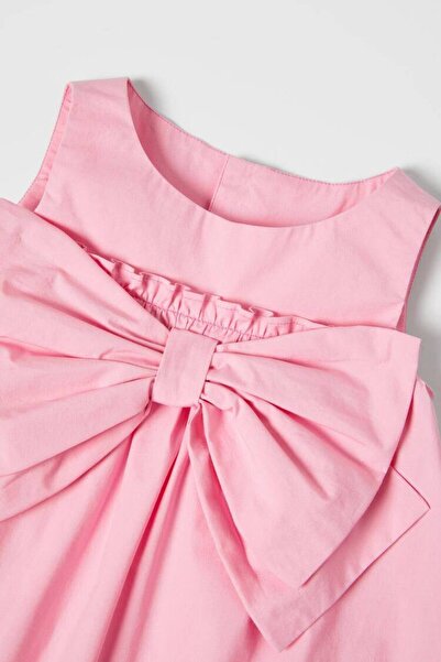 Ladin Store New Season Girl's Pink Bow Detailed Dress