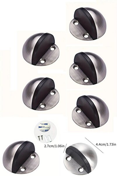 BİTERSE 5 Adet Kendinden Yapışkanlı Yarım Ay Kapı Stoperi Kapı Durdurucu Gri