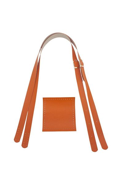 angel çanta aksesuar Αξεσουάρ Angel Bag Σετ τσάντας με ρυθμιζόμενη διπλή λαβή με τσέπη από συνθετικό δέρμα με πορτοκαλί ελαφρύ χρυσό μέταλλο