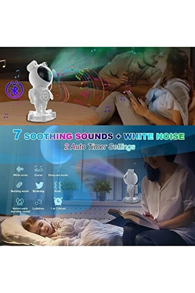 astronot Sky Projector Astronot Gece Lambası Nebula Ve Samanyolu Işığı Hoparlör