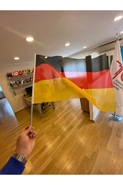 Fors Bayrak 10 ad. Almanya Sopalı Bayrak 50x70 - Germany Stick Flag 50x70 - Deutschland-Flaggen auf Stöcken50x70