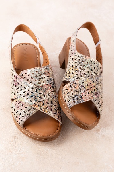 Gondol Hakiki Deri Kısa Topuklu Çapraz Sandalet Iz.9502