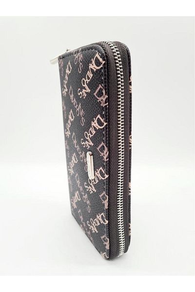 David Jones Women's Large Wallet & Card Holder, Soft Leather Portfolio Zippered Wallet with Phone and Coin Compartment