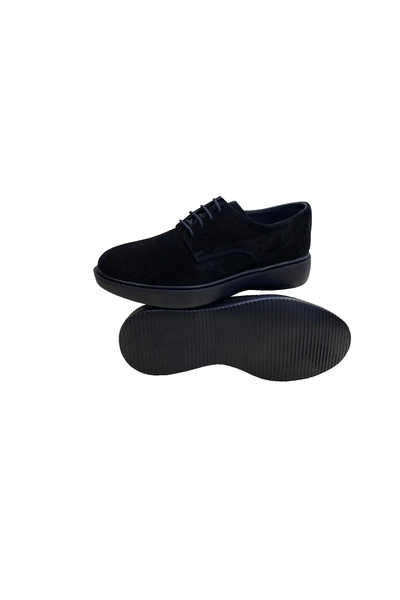 SULA ERKEK BAĞCIKLI OXFORD DERİ SÜET SİYAH İÇİ DERİ YÜKSEK POLİ TABAN