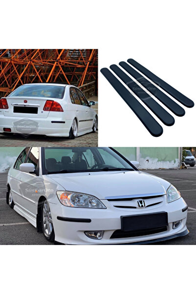 ŞüsCarOto Aksesuar Honda Civic Vtec 2 Uyumlu Esnek Tampon Koruma Bandı Ön Arka Tampon Koruyucu Şerit Bant 4 lü Siyah