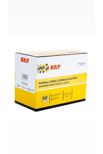 BRP Gloves No:8,5 - Double Sterile 50 Pack 100 Powdered Surgical Gloves