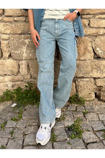 sava men fashion Blue Oversize Baggy Cargo Jeans