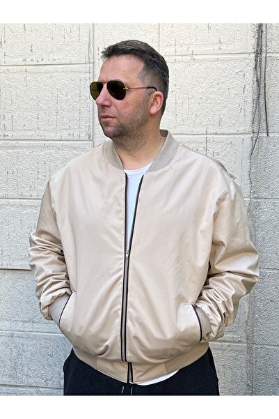 STONCS MEN'S BEIGE GABARDIN BATTAL COAT