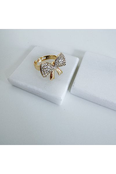 CHARMLUCKY Jewelled Bow Ring