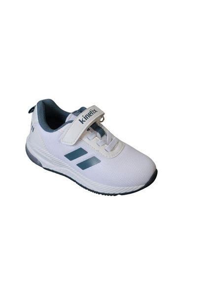 Kinetix KINETIX Boy's White Navy Blue Mesh Velcro Lighted Casual Sneakers