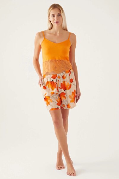 Pierre Cardin Set de pantaloni scurți de halat de toaletă cu modele florale pentru damă