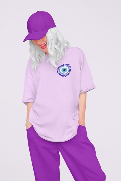 FAVORİST No Bad VIBES Oversize Wide Fit βαμβακερό μπλουζάκι