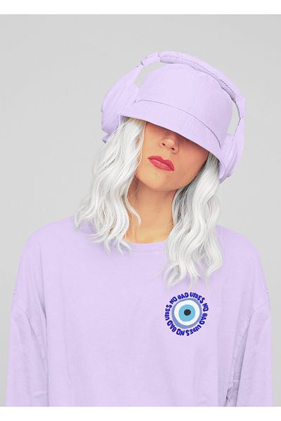 FAVORİST No Bad VIBES Oversize Wide Fit βαμβακερό μπλουζάκι