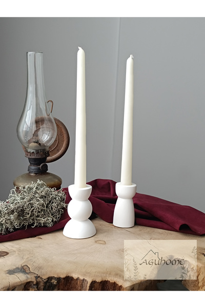 agu home Roma Sütun Şamdan 2'li Set