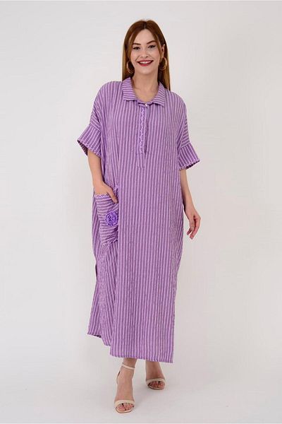 Rabiossa Rochie de damă cu dungi boeme