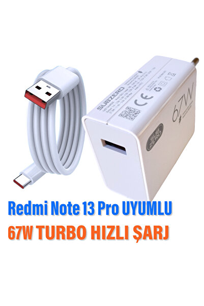 EXENAR Redmi Note 13 Pro Uyumlu 67W Turbo Hızlı Şarj Aleti